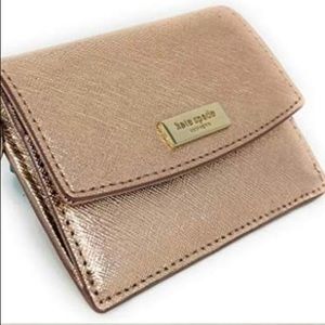 Kate Spade- Laurel Way rose gold WLRU2728 keychain wallet.